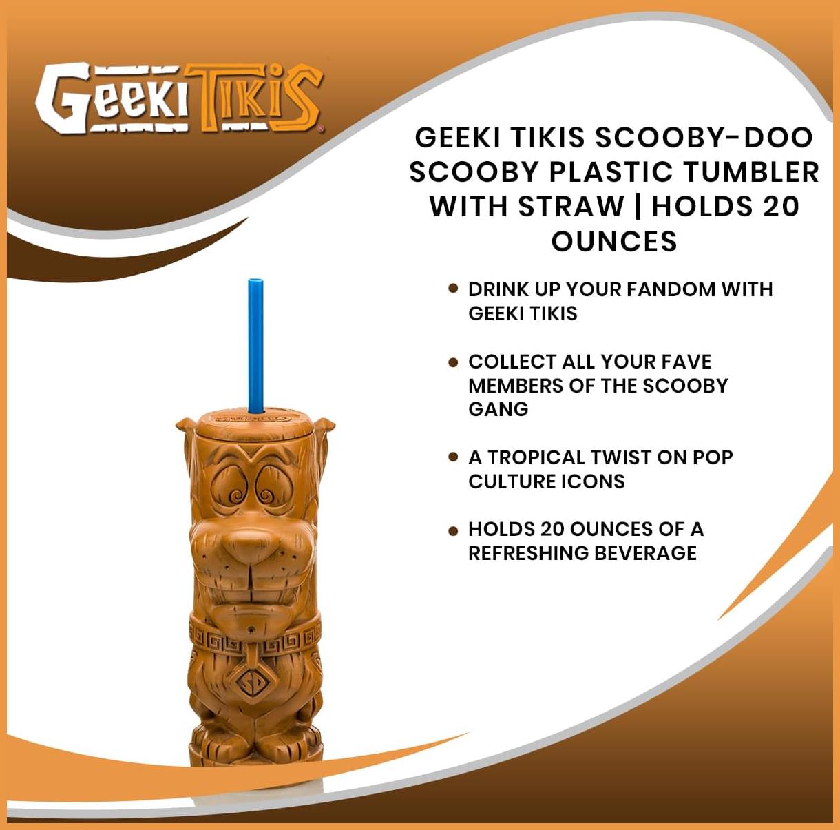 Geeki Tikis ScoobyDoo Scooby Plastic Tumbler with Straw Holds 20