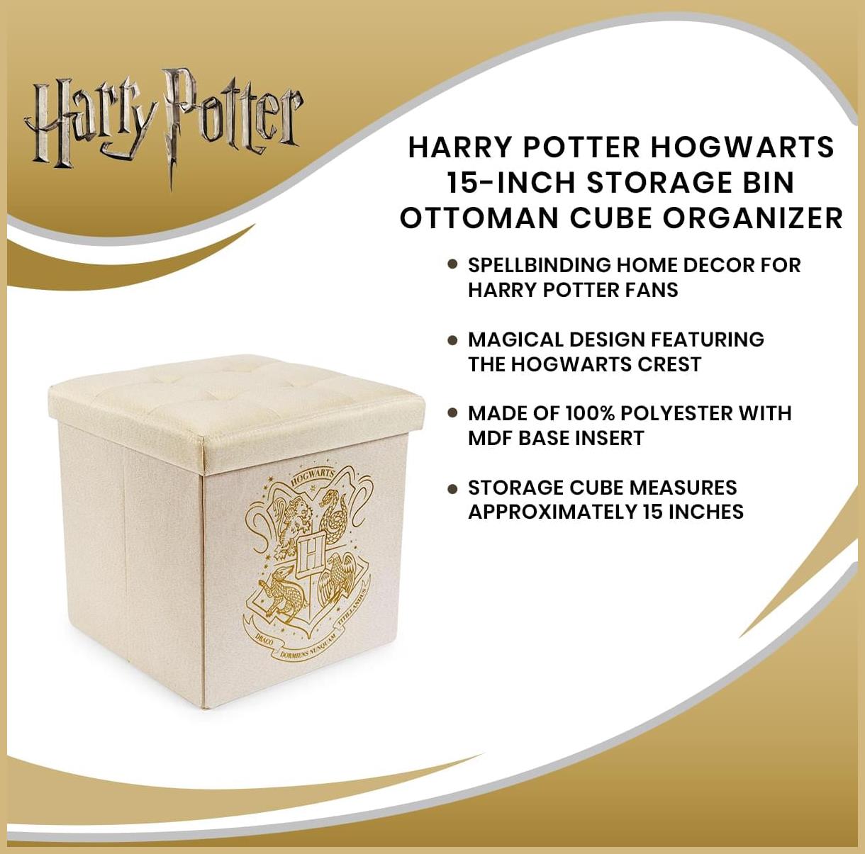 Harry Potter Hogwarts 15Inch Storage Bin Ottoman Cube Organizer