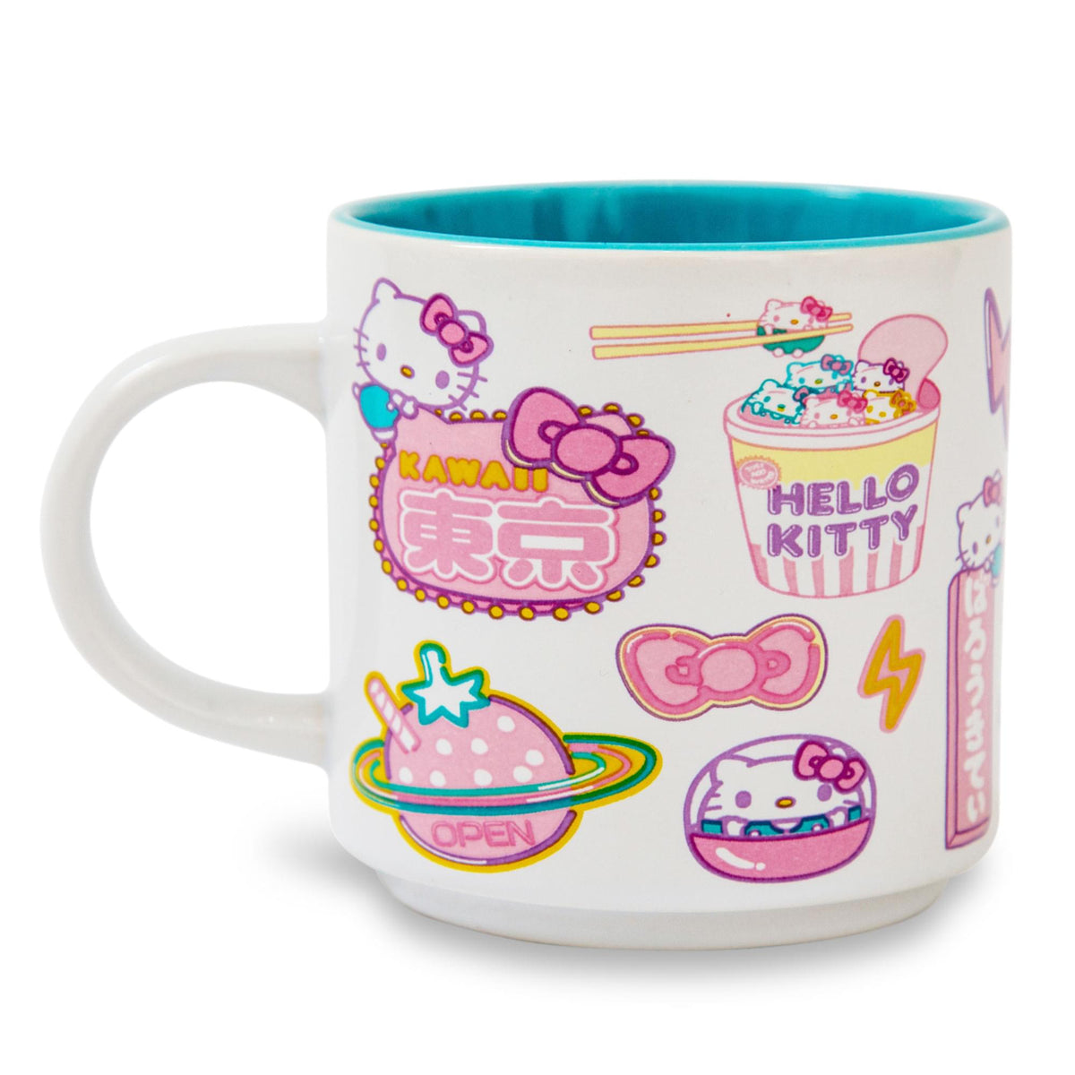 Silver Buffalo Sanrio Hello Kitty Rainbow Confetti Carnival Cup With Lid  and Straw | 32 Ounces