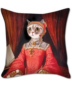 Renaissance Kitty 18" X 18" Pillow Cover