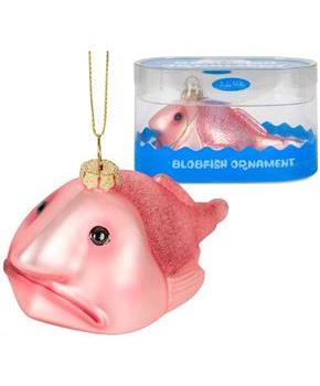 Blobfish Blown Glass Christmas Ornament
