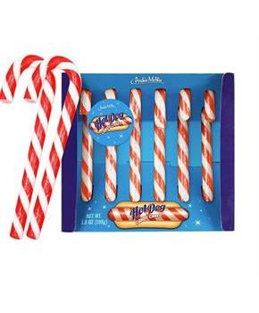 Hot Dog Flavored Candy Canes | 6 Piece Gift Set