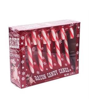 Bacon Flavored Candy Canes Box Of 6