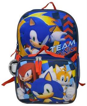 Sonic the Hedgehog "Team Sonic" 16 Inch Backpack with Lunch bag