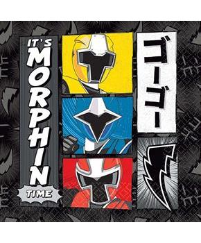 Power Rangers Ninja Steel 5" Beverage Napkins, 16-Pack