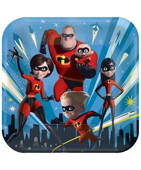 Disney/Pixar Incredibles 2 9" Square Paper Party Plates, 8-Pack