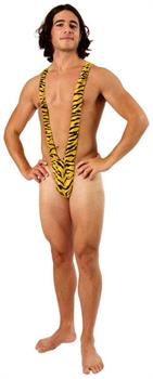 Borat Mankini Tiger Print Thong Swimsuit Adult Costume