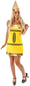 Women's Yellow Crayon Fancy Dress Costume