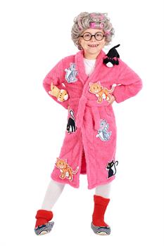 Crazy Cat Lady Kids Costume | Robe & Wig Set | One Size Fits Up to Size 10