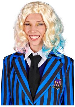 Wednesday Inspired Gothic Girls Friend Blonde Adult Costume Wig
