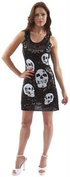 Sequin Skull Dress Adult Costume - Large/X-Large