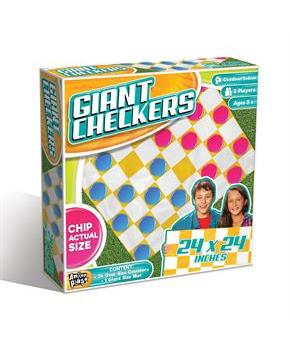 Giant Checkers Indoor/Outdoor Game | 24x24 Inch Mat