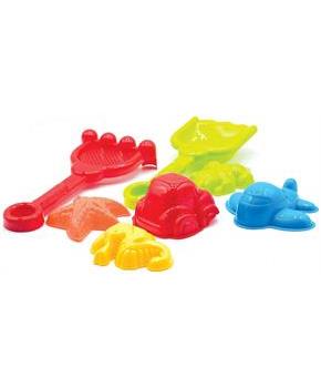 9 Piece Sand Bucket Set | Orange with Yellow Lid