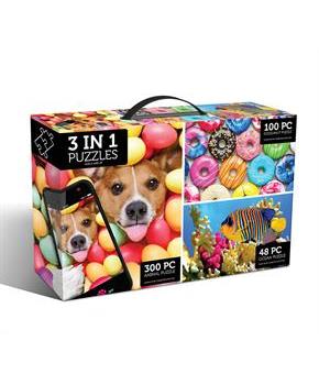 3 in 1 Jigsaw Puzzle Pack | 300, 100 and 48 Pieces