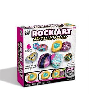 Rock Art Metallic Frenzy DIY Craft Kit | Includes 2 lbs of Premium Rock