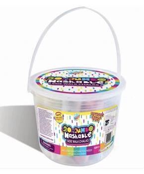 Jumbo Washable Sidewalk Chalk | 20 Piece Bucket Set