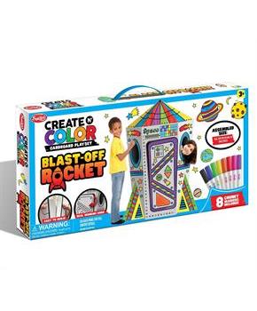 Create and Color Cardboard Blast-Off Rocket Playset