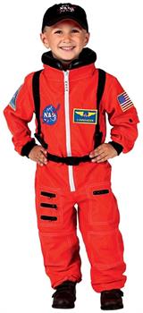 Jr Astronaut Suit (Orange) W/Cap Child Costume