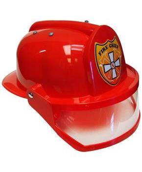 Firefighter Costume Red Helmet One Size Fits Most