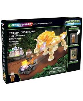 Laser Pegs 220 Piece Light Up Construction Set | Triceratops Charge