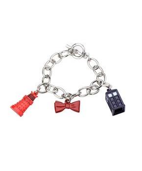 Doctor Who Charm Bow Tie, Tardis and Dalek Bracelet