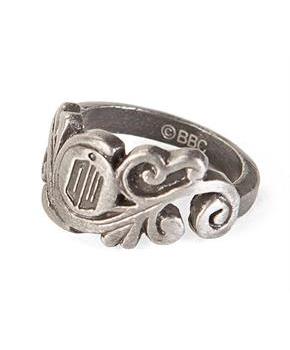 Doctor Who Small Scroll Deco Logo Ring