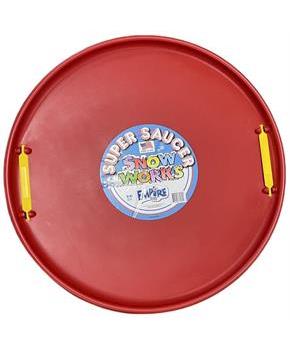Super Saucer 28 Inch Round Snow Sled | Red | Manufactured here in the USA