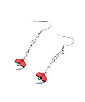 Pokemon Heart Shaped Pokeball Dangle Earrings