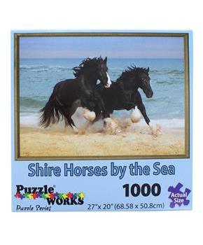 PuzzleWorks 1000 Piece Jigsaw Puzzle | Shire Horse By The Sea