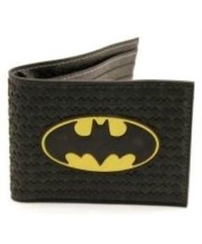 Batman Shield Black Rubber Bifold Wallet