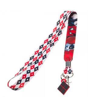 DC Comics Harley Quinn Pattern Lanyard with Charm