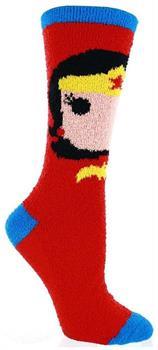 Wonder Woman Fuzzy Juniors Red Socks