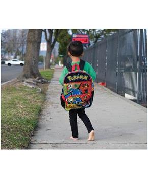Pokemon Characters 5 Piece 16 Inch Backpack | 2x Cases | Bottle | Zip Pull