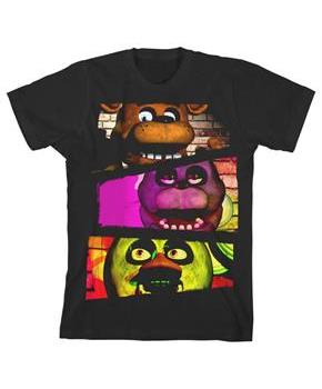 Five Nights at Freddy's "Characters" Boy's Black T-Shirt