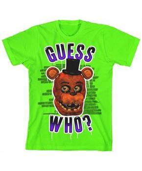 Five Nights at Freddy's "Guess Who?" Boy's Neon Green T-Shirt