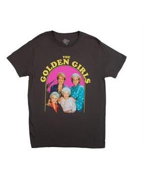 Golden Girls Group Shot Vintage T-Shirt | Charcoal Grey Shirt Featuring The Cast