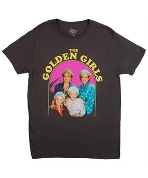Golden Girls Group Shot Vintage T-Shirt | Charcoal Grey Shirt Featuring The Cast