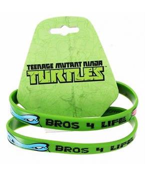 Teenage Mutant Ninja Turtles "Bros 4 Life" Green Rubber Bracelet 2-Pack
