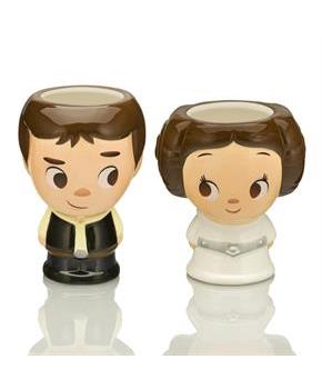 Cupful of Cute Star Wars Han and Leia 16-Ounce Ceramic Mugs | Set of 2