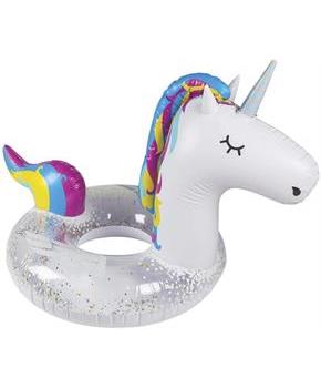 White Glitter Unicorn 4 Foot Inflatable Pool Float