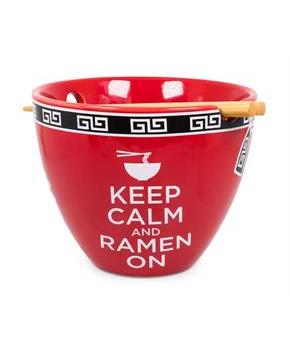 Bowl Bop Keep Calm And Ramen On Japanese Dinner Set | 16-Ounce Bowl, Chopsticks