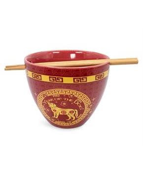 Year Of The Dog Chinese Zodiac 16-Ounce Ramen Bowl and Chopstick Set