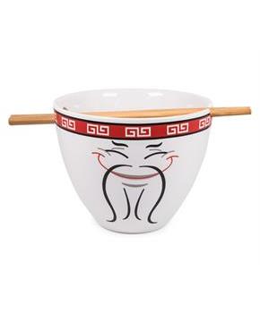 Bowl Bop Food Man Chew Japanese Dinnerware Set | 16-Ounce Ramen Bowl, Chopsticks