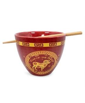 Year Of The Sheep Chinese Zodiac 16-Ounce Ramen Bowl and Chopstick Set