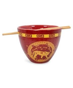 Year Of The Tiger Chinese Zodiac 16-Ounce Ramen Bowl and Chopstick Set