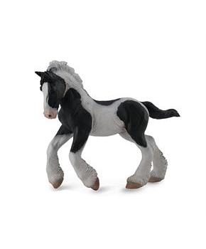 Breyer 1:18 CollectA Model Horse: Black & White Piebald Gypsy Foal