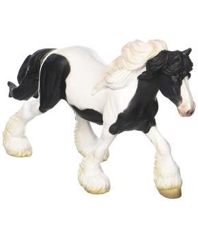 Breyer CollectA 1/18 Model Horse - Black & White Piebald Gypsy Mare