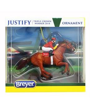 Breyer Model Horse Holiday Ornament - Justify Red Jockey