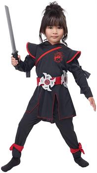 Lil' Ninja Girl / Toddler Black/Red Costume