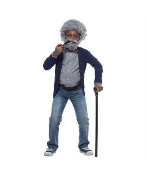 Grandpa Child Costume Wig & Pipe